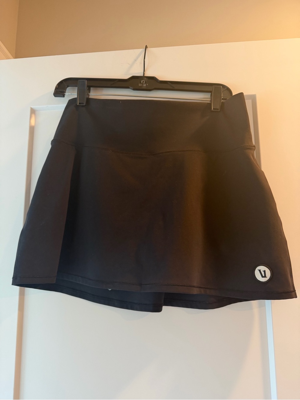 Vuori Black Athletic Skort with Logo Patch